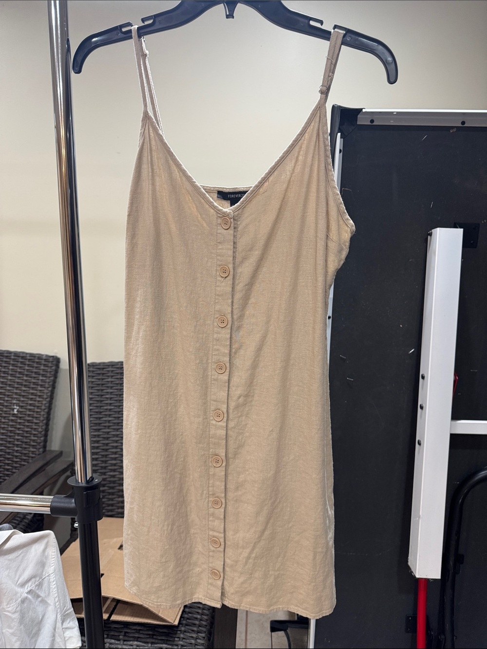 Forever 21 Beige Button-Up Dress